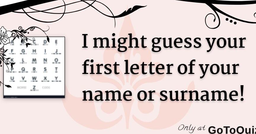 ¡Podría adivinar la primera letra de tu nombre o apellido!