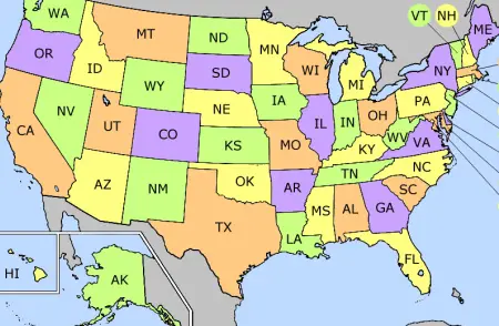 Abreviaturas de los estados: 50 estados