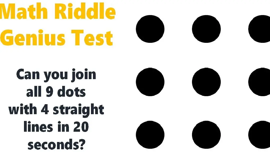 Prueba de genio de acertijos matemáticos: ¿Puedes unir los 9 puntos con 4 líneas en...