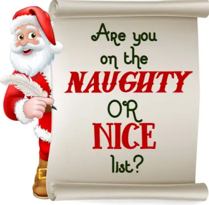 Cuadro GRATUITO de comportamiento navideño Travieso o agradable |