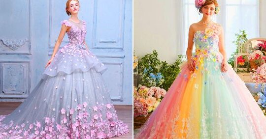 Diseña un vestido elegante y adivinaremos tu color de cabello y ojos