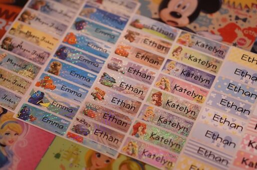 Pegatinas con Nombres, Etiquetas Disney para Niños, Etiquetas Personalizadas, Personalizadas...