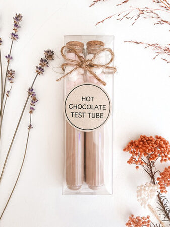 Tubos de ensayo de chocolate caliente |