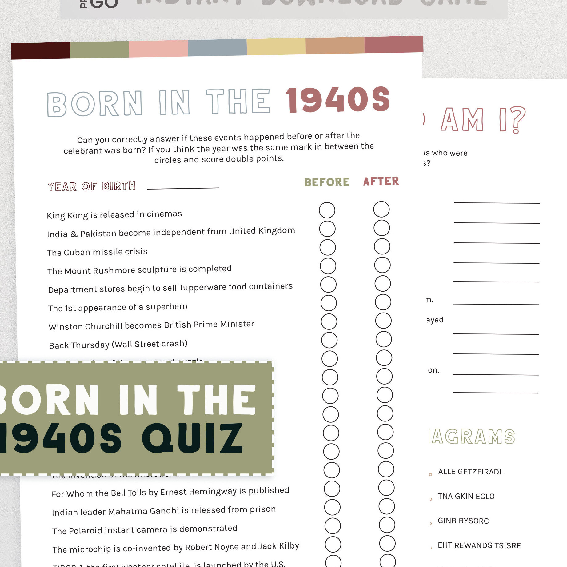 Nacido en la década de 1940 Quiz del 80 cumpleaños Quiz de trivia de la década de 1940 Nacido en el...