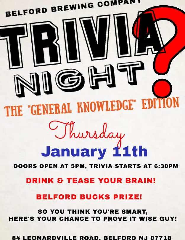 Noche de Trivia – Jueves 11 de enero de 2024 “Conocimientos generales...
